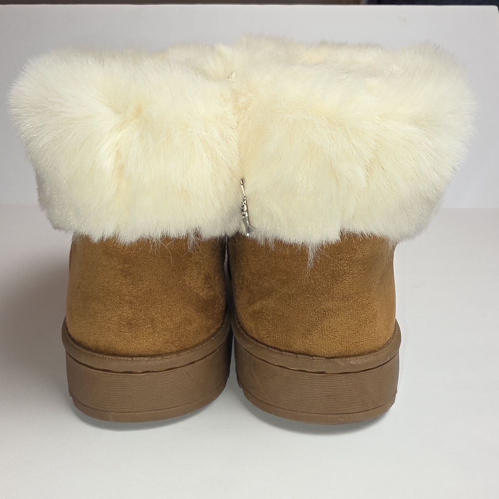 White Mountain Women's Faux Fur Lined Suede Ankle Booties Size 10 - Picture 2 of 14